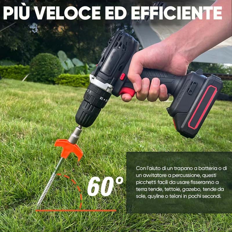 Ancoraggio A Terra 10 Picchetti Da Terra Zincati 30cm Con Ganci A J - Per Tende, Trampolini, Reti Da Calcio E Campeggio Ancoraggio Esterno - Foto 10