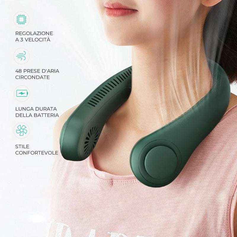 Jisulife Ventilatore Portatile da Collo 4000 mAh - Blu Scuro