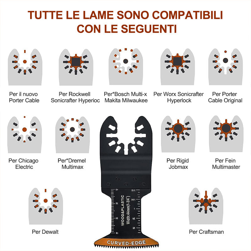 Lame per utensili oscillanti con bordo curvo (20 PCS)