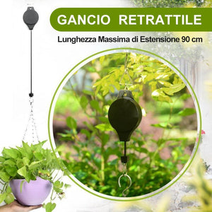 Puleggia retrattile per vasi da giardino