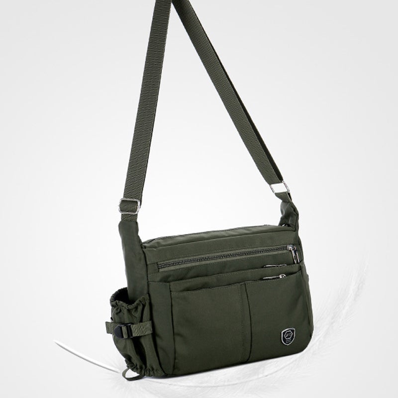 Borsa a tracolla leggera e impermeabile con tasche multiple