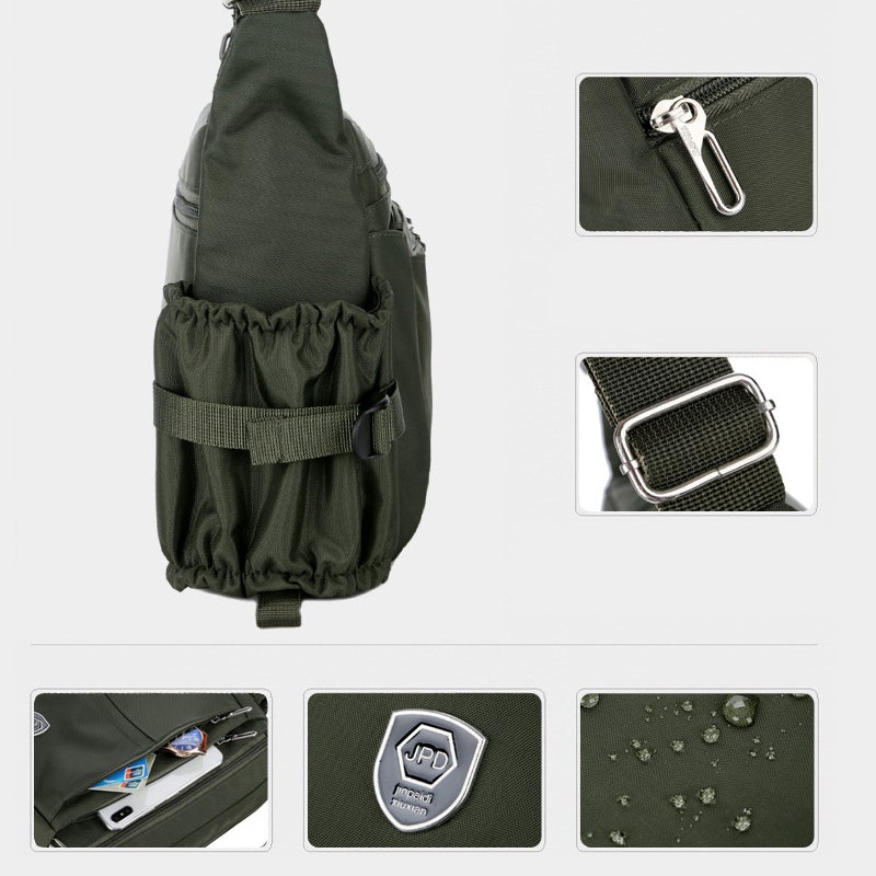 Borsa a tracolla leggera e impermeabile con tasche multiple