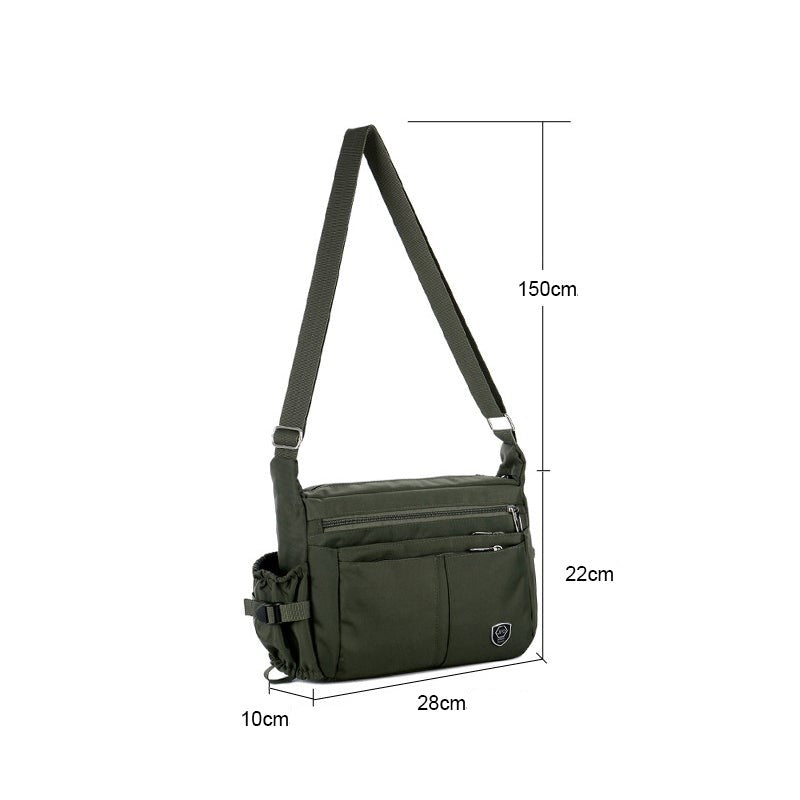 Borsa a tracolla leggera e impermeabile con tasche multiple