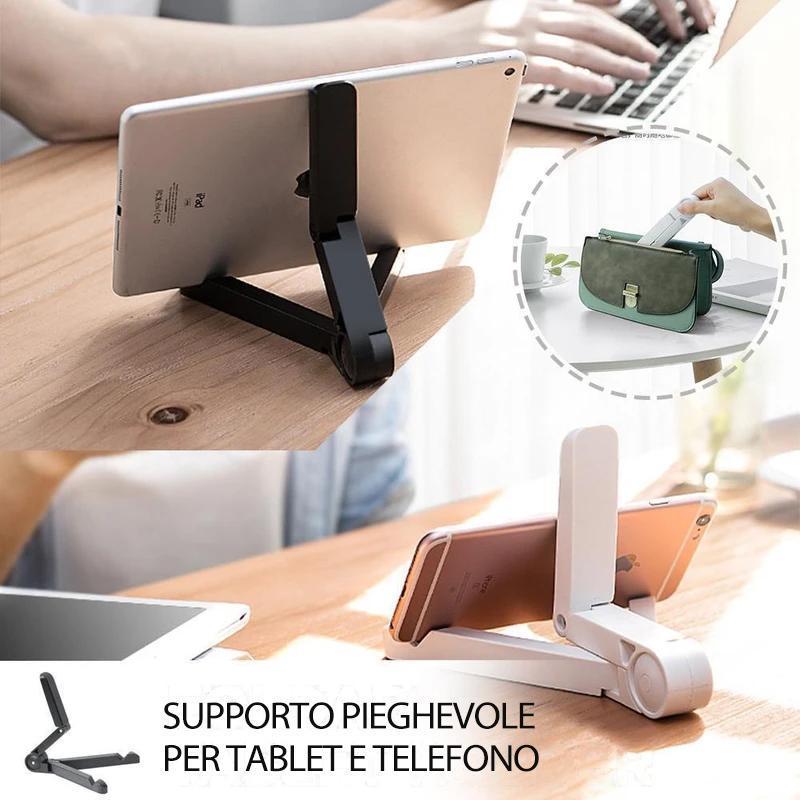 Supporto pieghevole per tablet e telefono