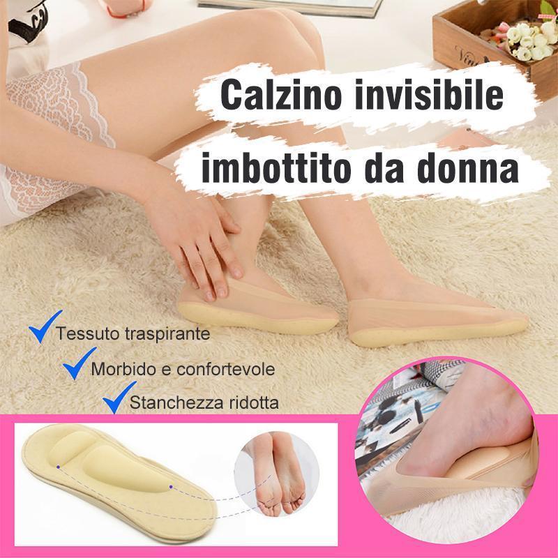 Calzini invisibili imbottiti da donna con cuscino 3D con massaggio ai piedi