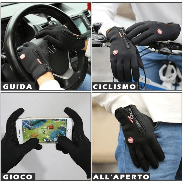 Guanti touchscreen impermeabili e antigelo