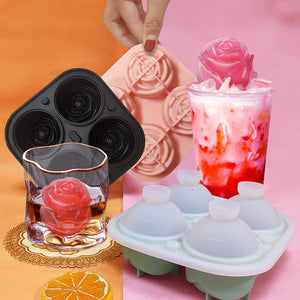 Stampo per cubetti di ghiaccio a forma di rosa in silicone 3D