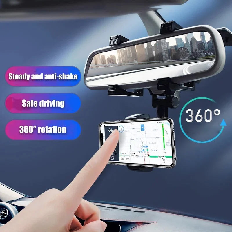 🤳🏽Supporto per cellulare specchietto retrovisore auto girevole multifunzionale a 360°