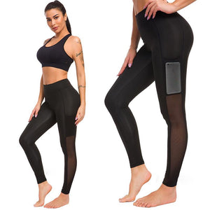 Pantaloni da Corsa e Yoga con Tasca Lungo i Leggings Elasticizzati
