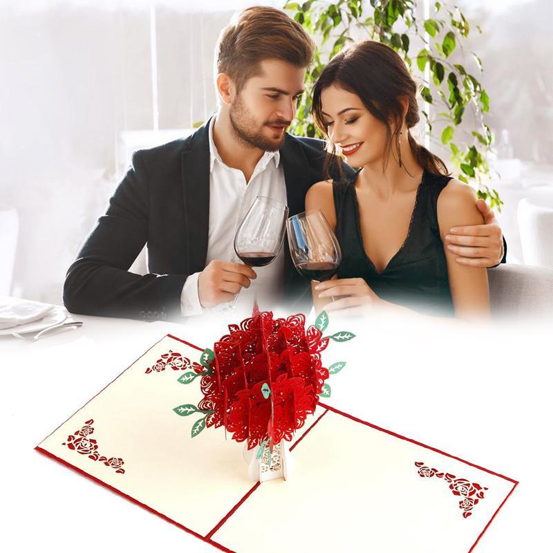 San Valentino Biglietto d'auguri Carta 3D Compleanno Romatico