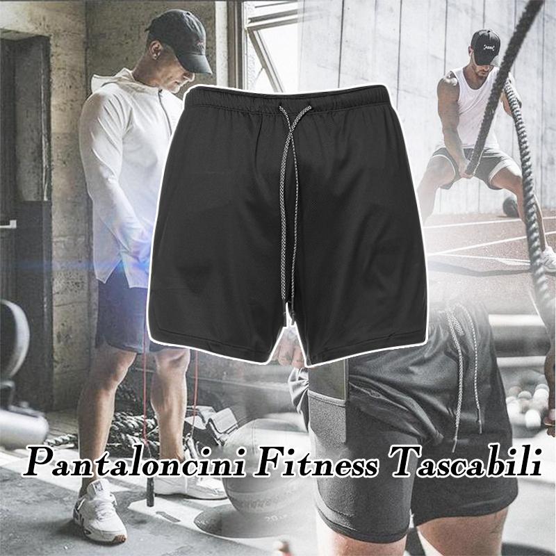 2-in-1 Pantaloncini Fitness Tascabili Sicuri