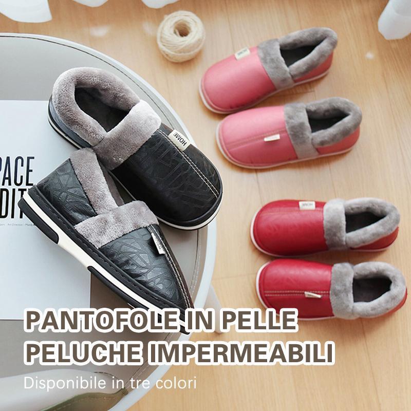 Pantofole in pelle di peluche