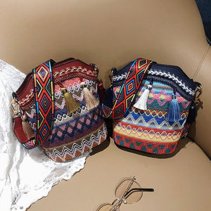 Borsa a tracolla in tessuto etnico alla moda da donna