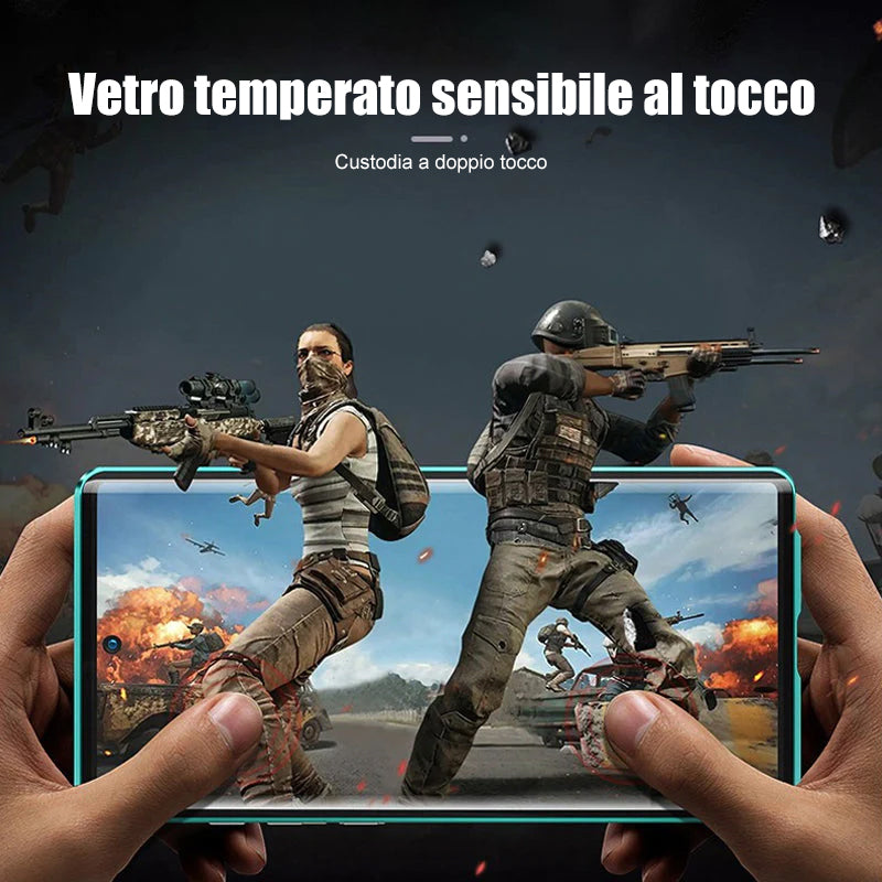Custodia per telefono bifacciale in vetro temperato magnetico Samsung2