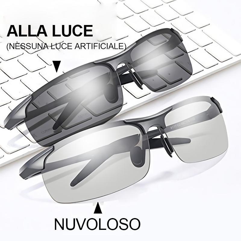 Occhiali da sole polarizzati fotocromatici intelligenti con protezione UV al 100%