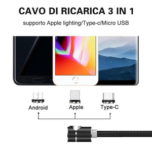 Cavo di ricarica magnetico 3-in-1 illuminato