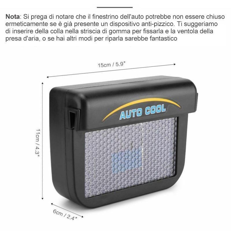 Ventola solare di raffreddamento per auto