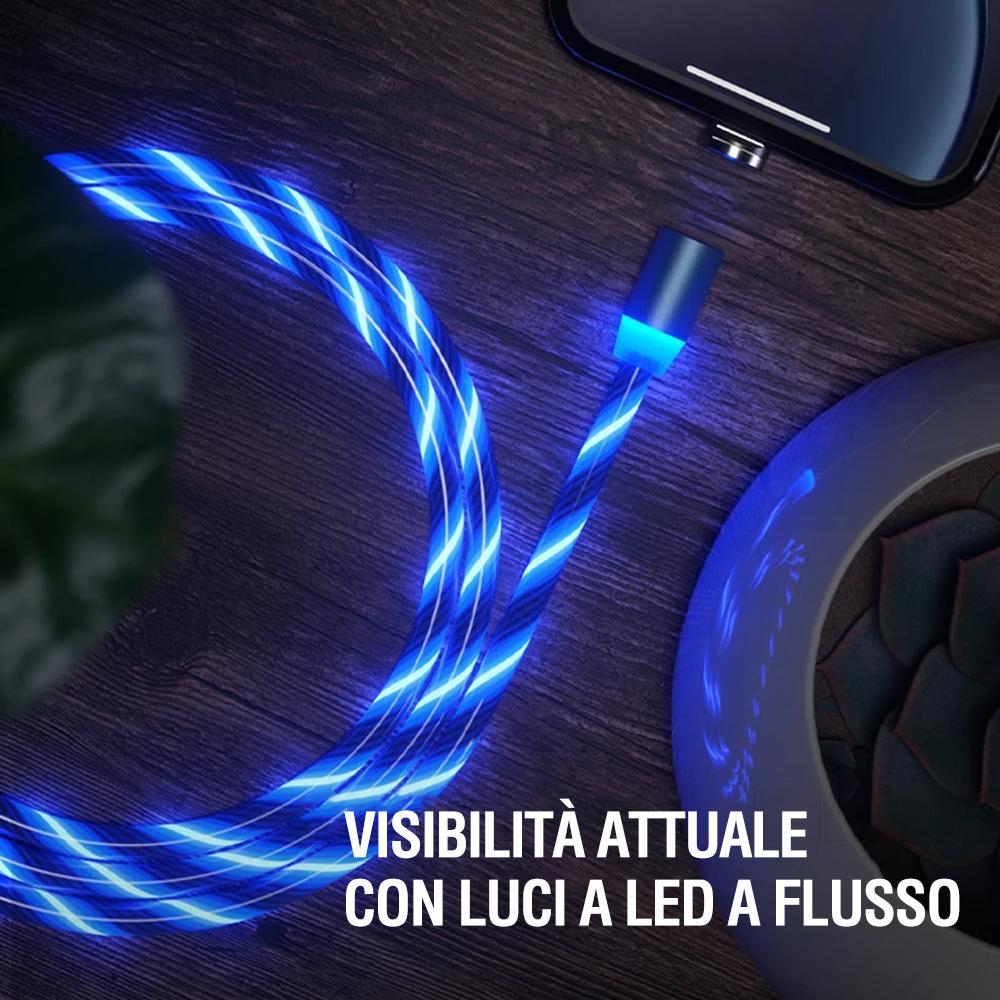 Cavo di ricarica USB magnetico 3 in 1 a LED