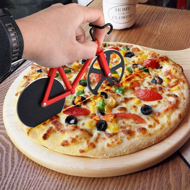 Tagliapizza a Forma di Bicicletta in Acciaio Inox