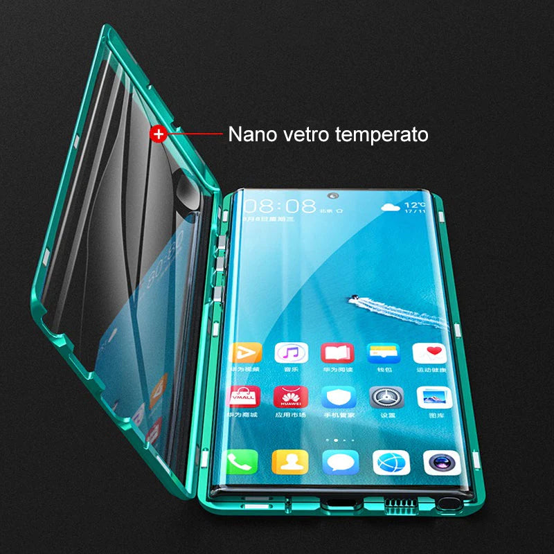 Custodia per telefono bifacciale in vetro temperato magnetico Samsung2