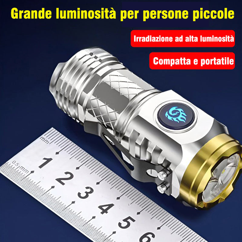 Mini Torcia Mostro A Tre Occhi – Ricaricabile, Impermeabile, Potente – Per Esterno - Foto 5