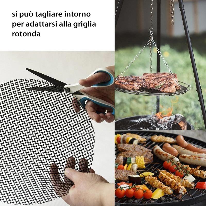 Set di 3 tappetini per Barbecue, con Rete Antiaderente