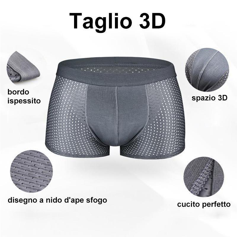 Mutande in Seta Ghiacchio Traspirante con Disegno a nido d'ape da uomo