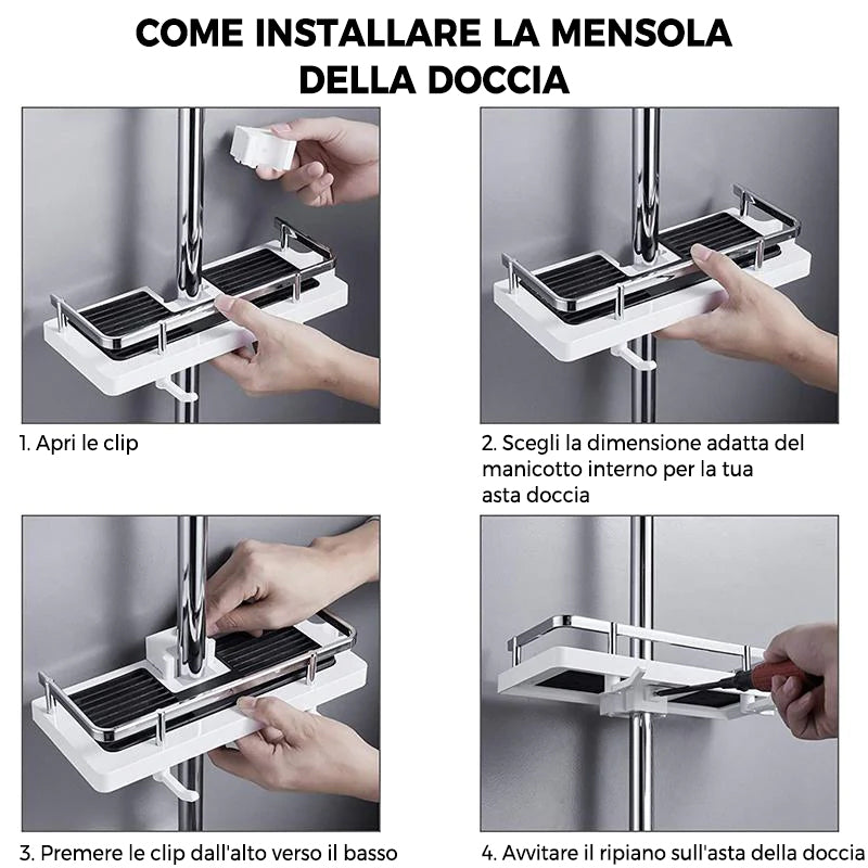Supporto per portaoggetti per doccia a palo da bagno
