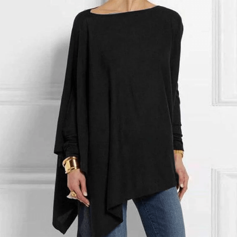 Camicia Bottoming a maniche lunghe con orlo irregolare