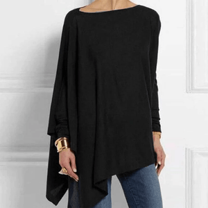 Camicia Bottoming a maniche lunghe con orlo irregolare