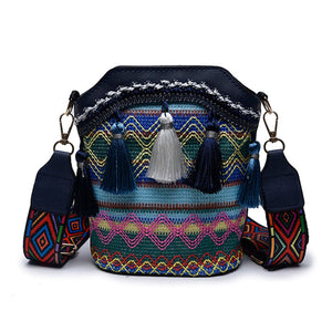Borsa a tracolla in tessuto etnico alla moda da donna