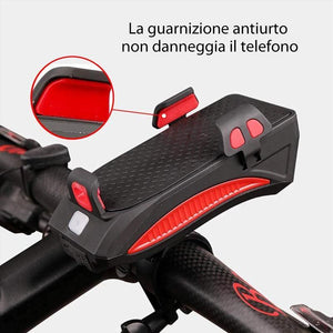 Supporto per cellulare con luci per biciclette