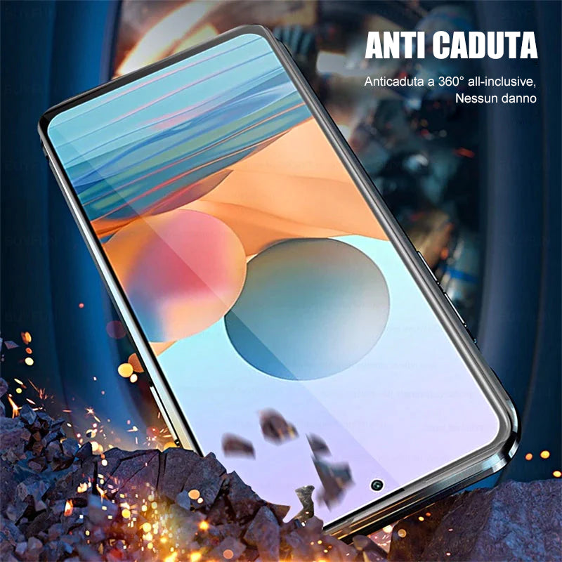 Custodia per telefono bifacciale in vetro temperato magnetico Samsung2