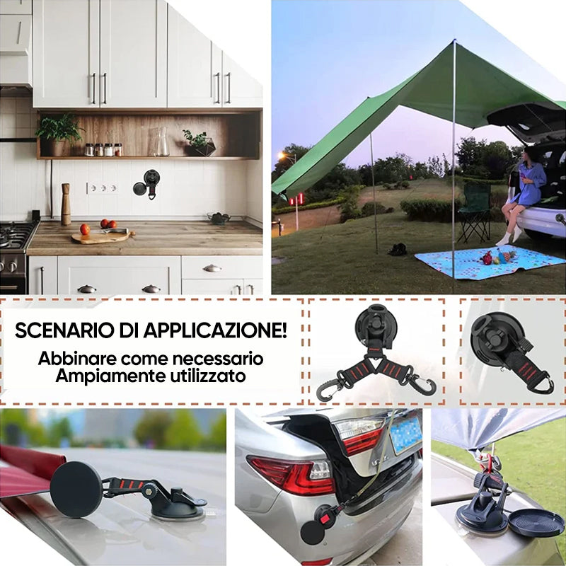 Ventosa per vuoto resistente con gancio