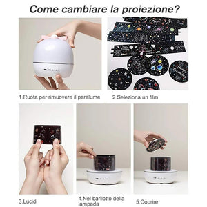 Lampada Proiettore Cielo Stellato Rotazione di 360 gradi