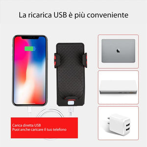 Supporto per cellulare con luci per biciclette