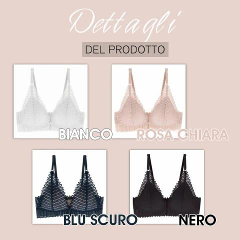 Reggiseno in pizzo con fibbia frontale traspirante