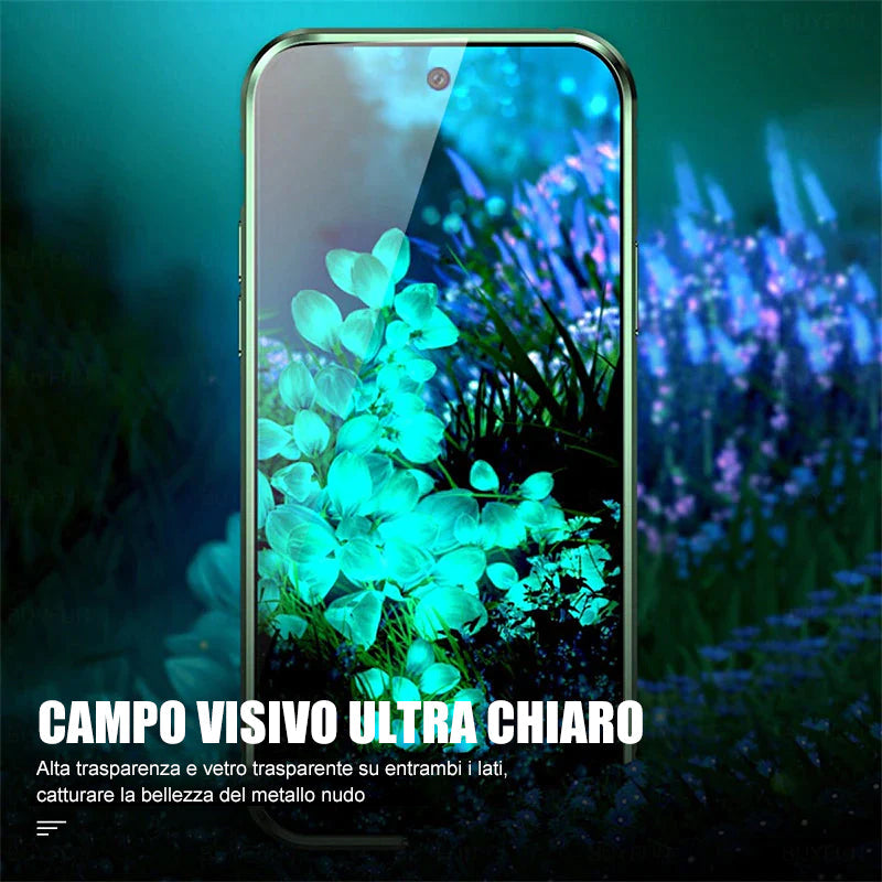 Custodia per telefono bifacciale in vetro temperato magnetico Samsung2
