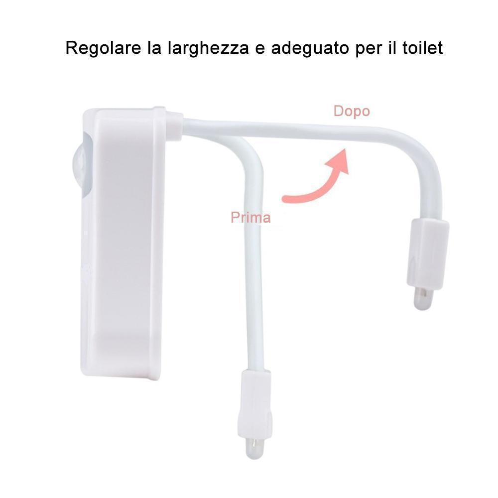 La luce da notte in bagno con 16 colori e sensori di movimento - oseletti