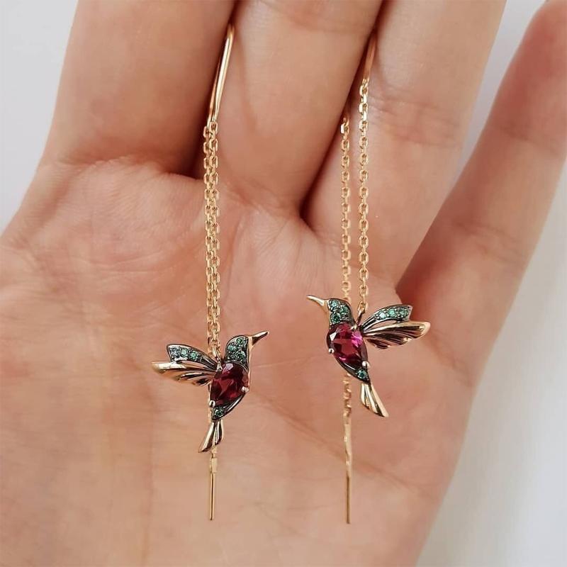 ONEFINITY Orecchini Pendenti Colibrì In Argento Sterling 925 – Gioielli A Forma Di Uccello, Ipoallergenici, Regalo In Confezione Lussuosa Con Panno Pulizia
