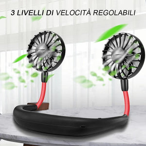 Mini ventola ricaricabile intorno al collo