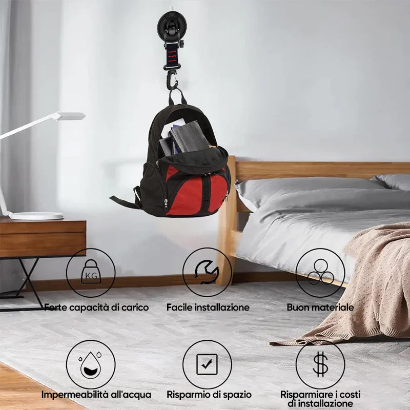 Ventosa per vuoto resistente con gancio