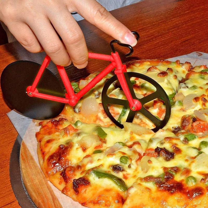 Tagliapizza a Forma di Bicicletta in Acciaio Inox