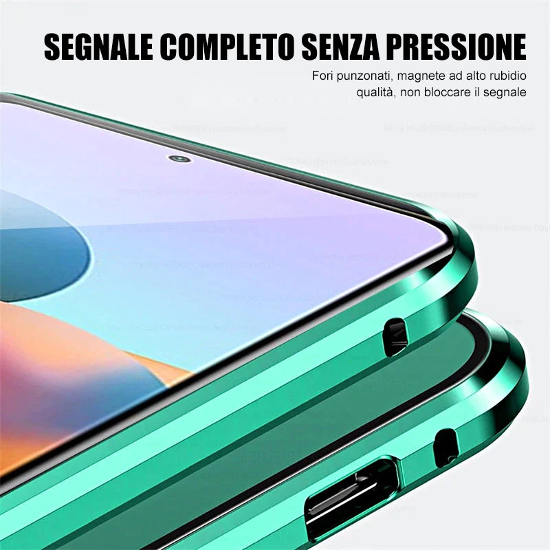 Custodia per telefono bifacciale in vetro temperato magnetico Samsung2