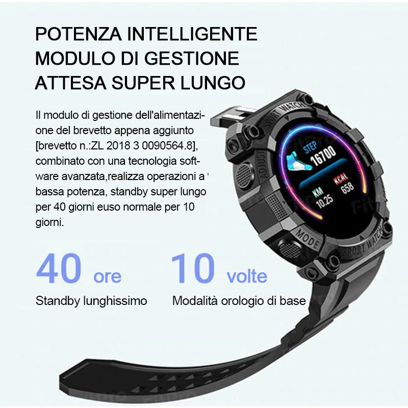 Braccialetto intelligente con contapassi sportivo con controllo touch impermeabile con schermo a colori