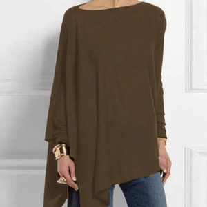 Camicia Bottoming a maniche lunghe con orlo irregolare