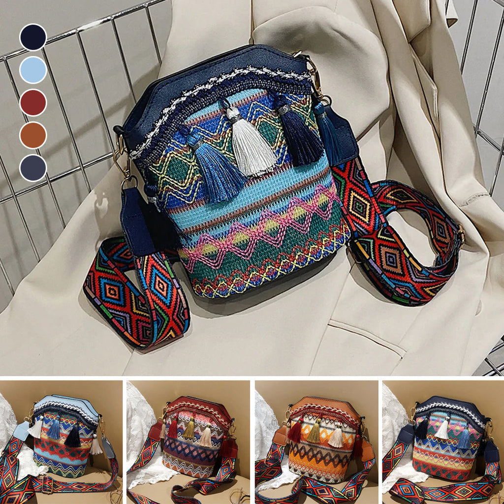 Borsa a tracolla in tessuto etnico alla moda da donna