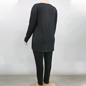 Abbigliamento casual da donna allentato in tinta unita