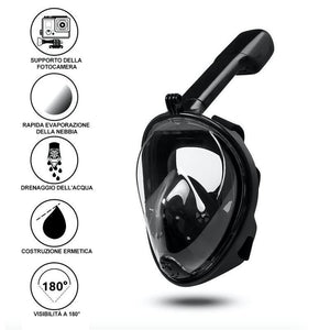 Maschera da snorkeling con vista sul mare a 180 °
